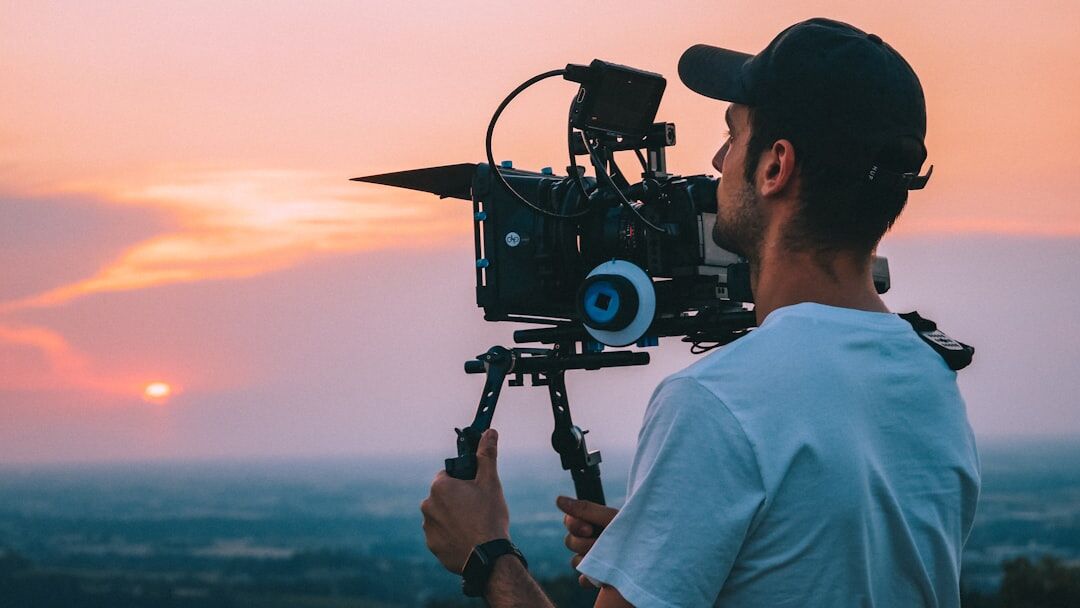 filmmaker watching footage