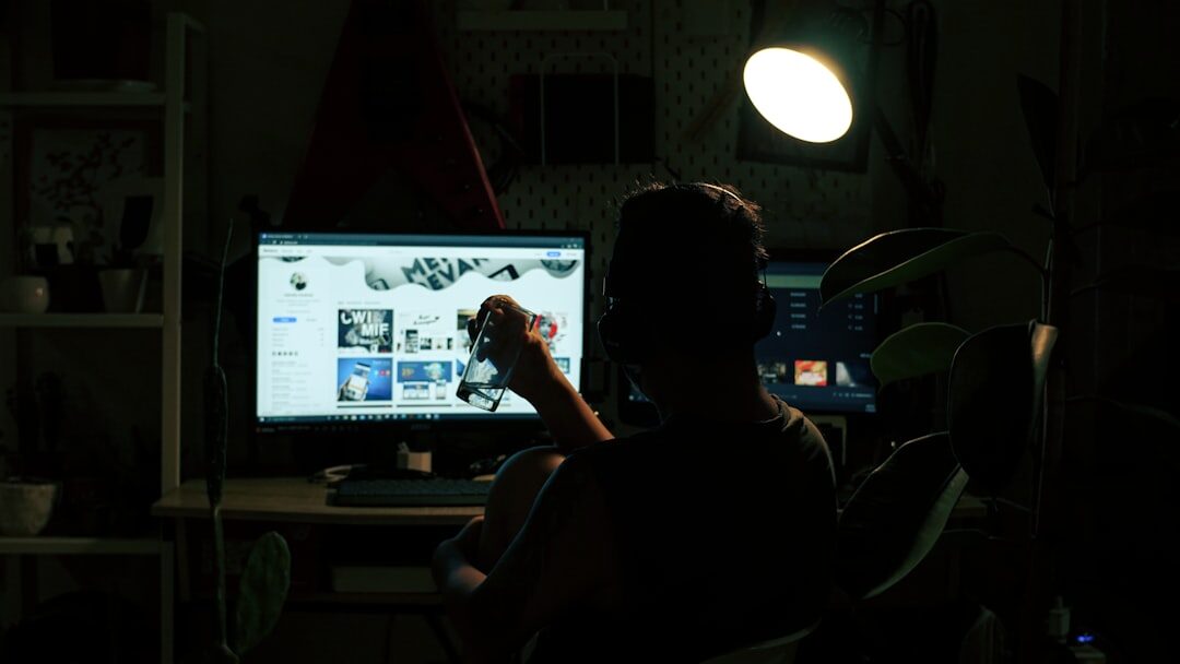 video editor at computer