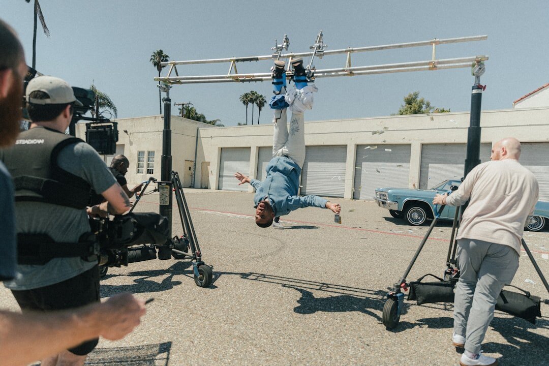 cinematographer filming scene
